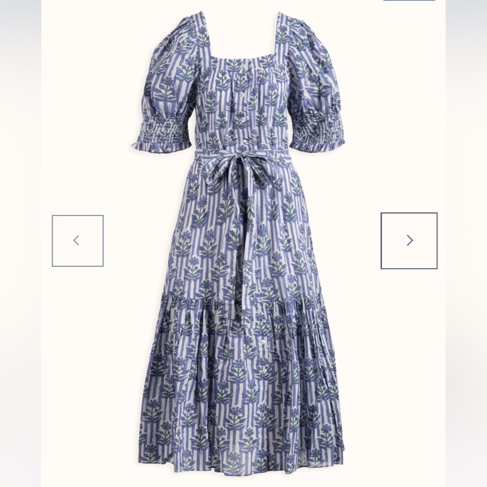 NWT XS Ophelia & Indigo Lemon Stripes Amalia Dress
